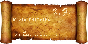 Kukla Füzike névjegykártya